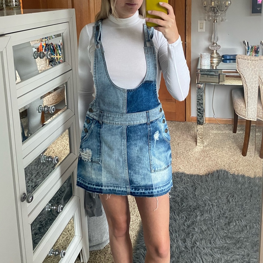 Free People Patchwork Overall Dress